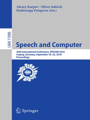 cover image of Speech and Computer